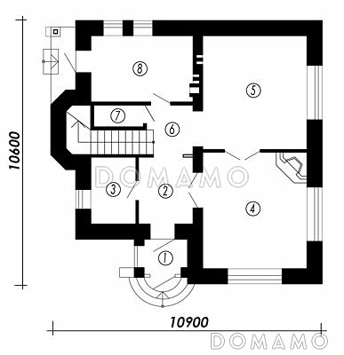 Проект дома в английском стиле / План 1 этажа