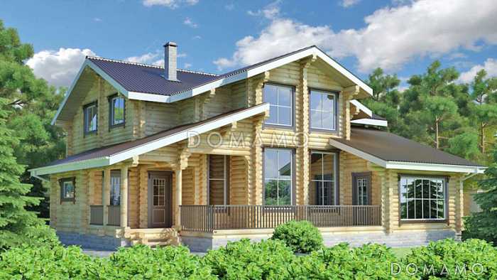 Проект большого дома из строганного бревна