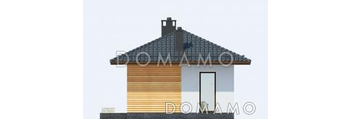 Проект одноэтажного дома по технологии ЛСТК с большими окнами в гостиной / Фасад 1