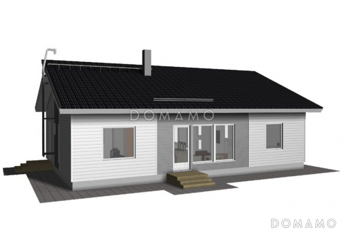 Проект одноэтажного каркасного дома с просторной кухней