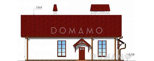 Проект одноэтажного дома с чердачным помещением / Фасад 1