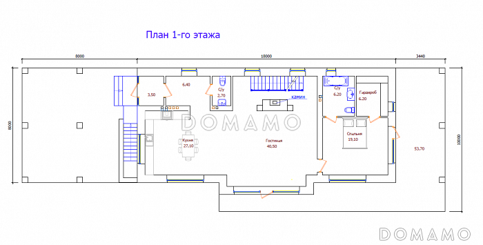 Проект 110 / План 1 этажа