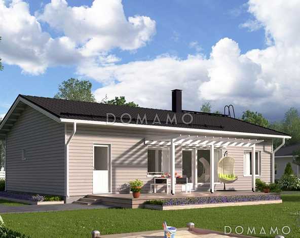 Проект одноэтажного каркасного дома с подсобным помещением