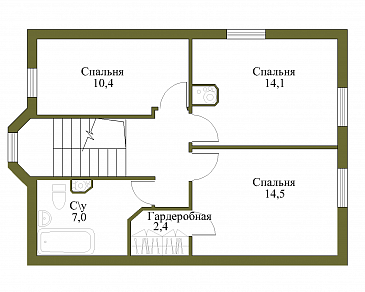 Проект увеличенного экономичного коттеджа. / План мансардного этажа