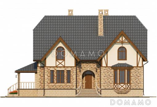 Проект особняка в стиле Тюдор / Фасад 4