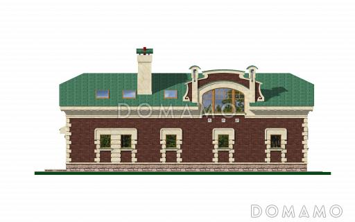 Проект гаража на 3 машины с жилой мансардой / Фасад 4