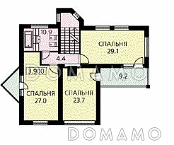 Проект коттеджа с необычным эркером / План 2 этажа