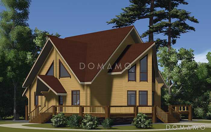 Проект одноэтажного дома с мансардным этажом, эркером и вторым светом