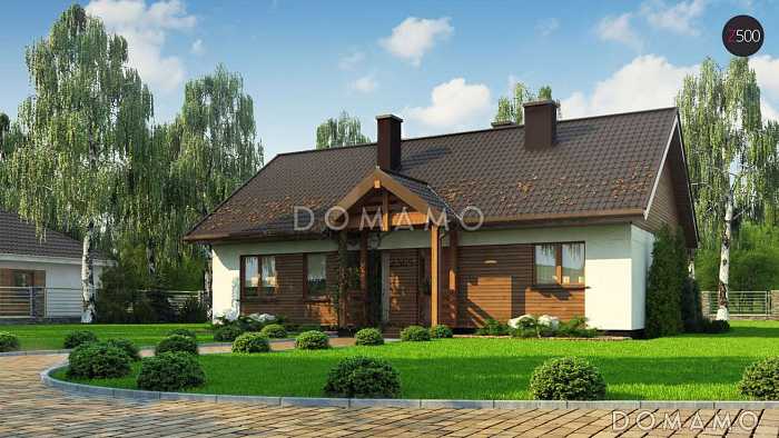 Проект уютного одноэтажного дома из газобетона с разделением дневной зоны и зоны отдыха