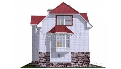 Проект просторного коттеджа с гаражом и сауной / Фасад 4