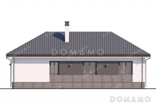 Проект одноэтажного дома с просторной гостиной, тремя спальнями и котельной / Фасад 4
