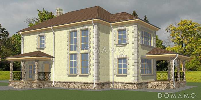 Проект двухэтажного особняка с пятью спальнями и вторым светом