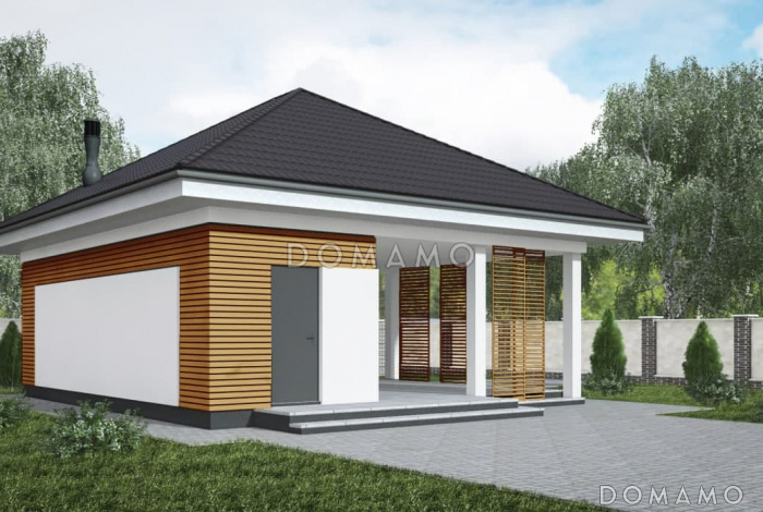 Проект классической беседки с кухней и кладовой