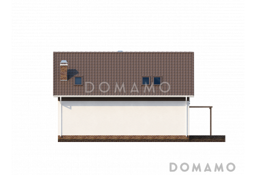 Проект полутораэтажного мансардного дома с кабинетом на первом этаже под каркасное строительство / Фасад 3