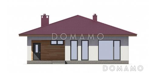 Проект одноэтажного дома в современном стиле из СИП панелей с двумя спальнями / Фасад 4