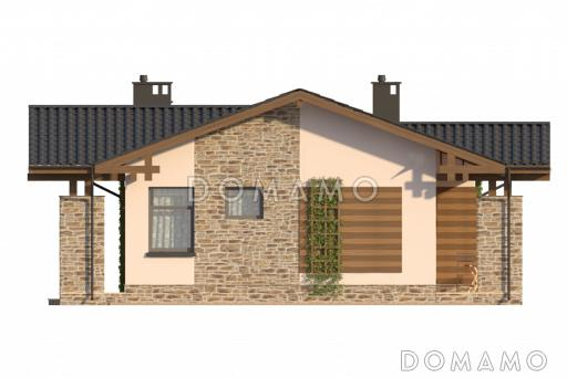 Проект небольшого одноэтажного дома с гардеробной и приватной террасой / Фасад 3