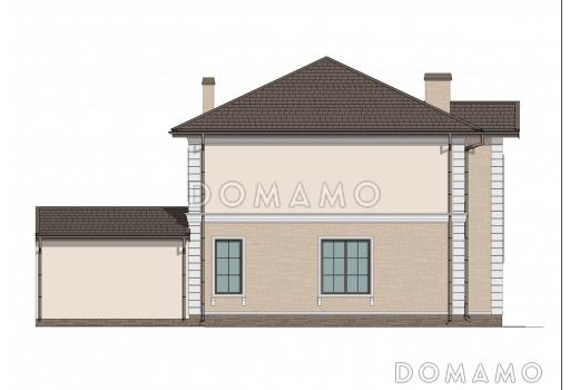 Проект двухэтажного дома с 3 спальнями, гостевой, большой ванной и террасой / Фасад 1