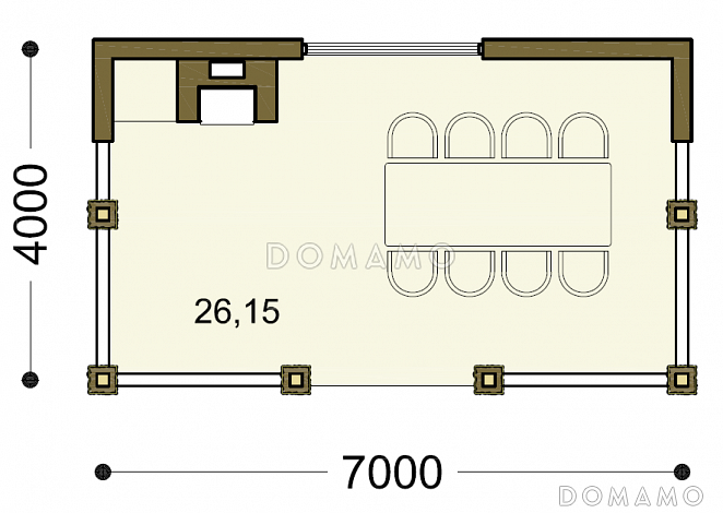 Проект беседки с отделкой из декоративного камня / План 1 этажа