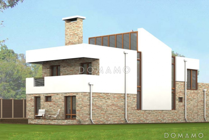 Проект двухэтажного дома с остеклением