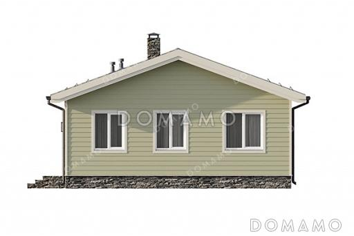 Проект простого дома с тремя спальнями, котельной и кухней-гостиной / Фасад 4