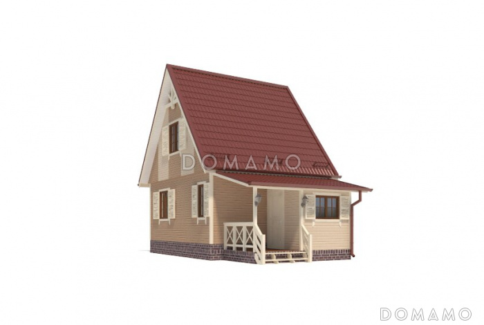 Проект классического дома с крыльцом из бруса