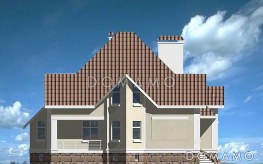 Проект кирпичного дома с гаражом и сауной / Фасад 2