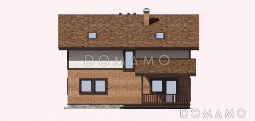 Проект дома из газобетона с четырьмя спальнями / Фасад справа