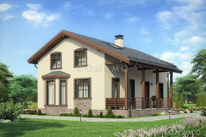 Проект газобетонного дома с открытой дневной зоной первого этажа