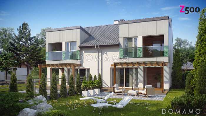 Проект компактных мансардных домов-близнецов из кирпича с изолированной кухней и тремя спальнями