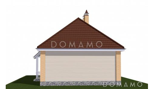 Проект дома для отдыха с баней и бассейном / Фасад 3