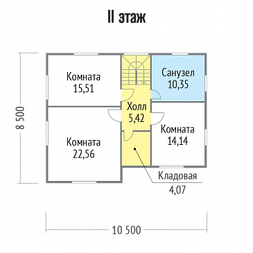 Проект дома с функционально распланированной планировкой / План мансардного этажа