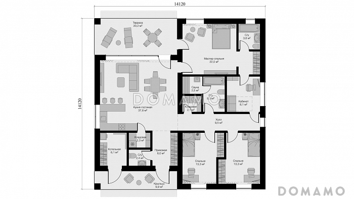 Квадра M Моно Фрэш / План 1 этажа