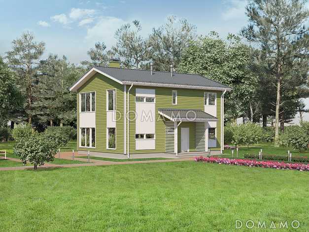 Проект небольшого каркасного дома со вторым светом