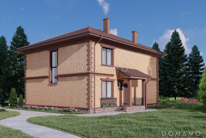 Проект двухэтажного дома с мастер-спальней и кабинетом