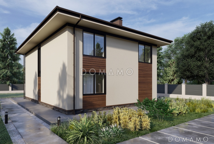 Проект дома с четырьмя спальнями, вторым светом в гостиной и гардеробными на обоих этажах