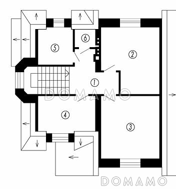 Проект дома в английском стиле / План мансардного этажа