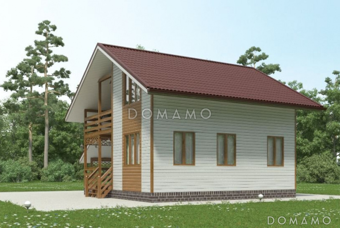 Проект каркасного дома строгого современного стиля