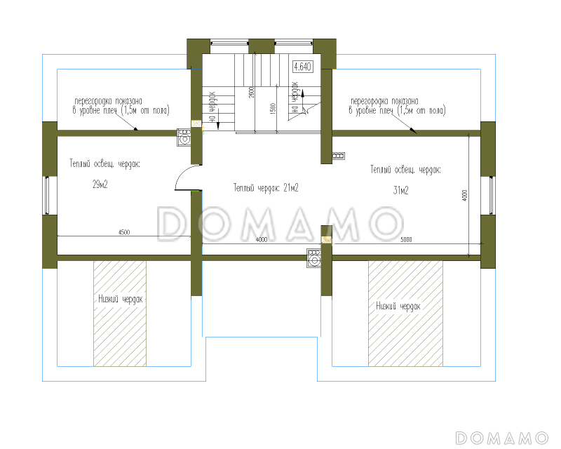 Проект особняка в стиле Тюдор из СИП панелей / План мансардного этажа