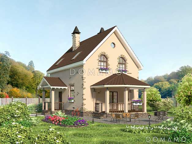 Проект экономичного коттеджа с террасой.