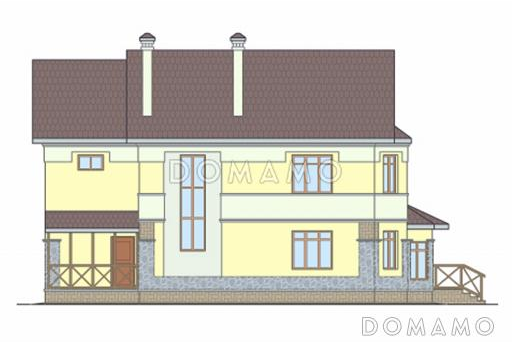 Проект небольшого кирпичного дома с выразительным обликом главного фасада / Фасад 2