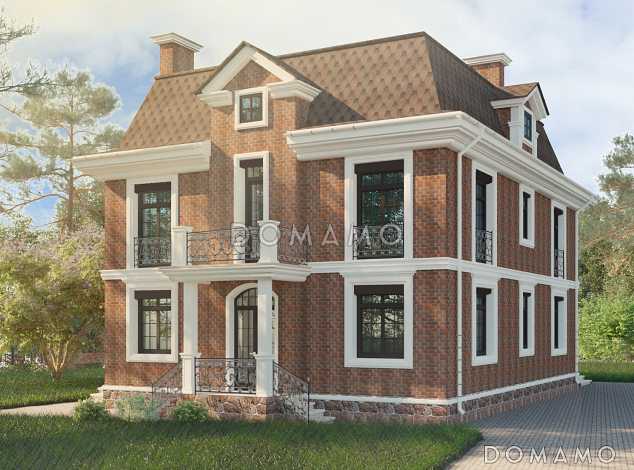 Проект двухэтажного дома с бильярдной и мансардой