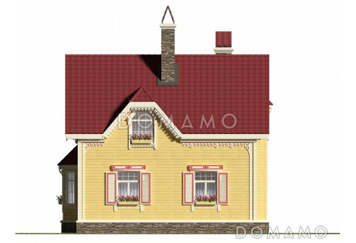 Проект экономичного дома из бруса / Фасад 1