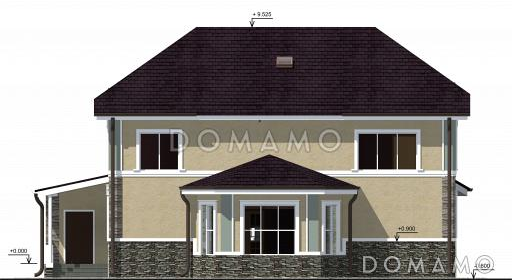 Проект большого двухэтажного дома с эркером / Фасад 1