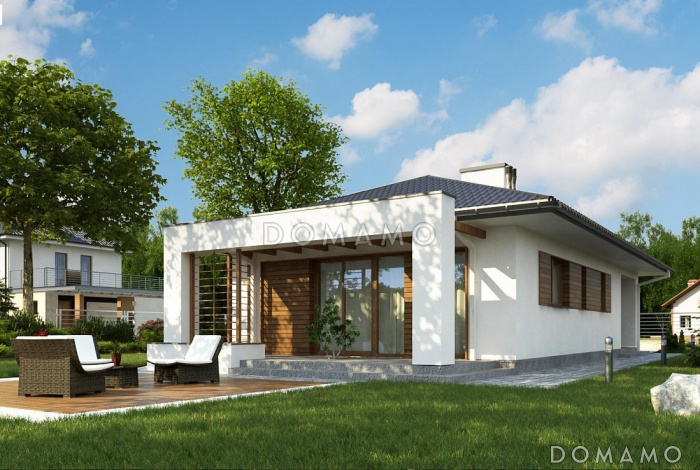 Проект компактного одноэтажного дома из газобетона для небольшой семьи