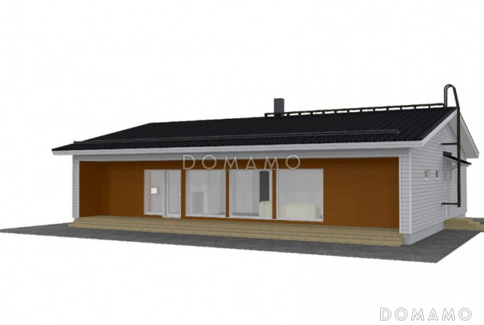 Проект современного одноэтажного каркасного дома до 150 кв.м