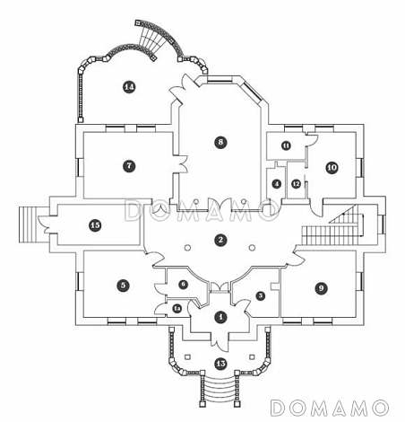 Проект дома с двойным светом / План 1 этажа