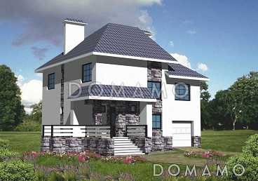 Проект дома из кирпича с небольшой кухней