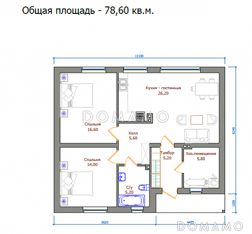 Проект 420 / План 1 этажа