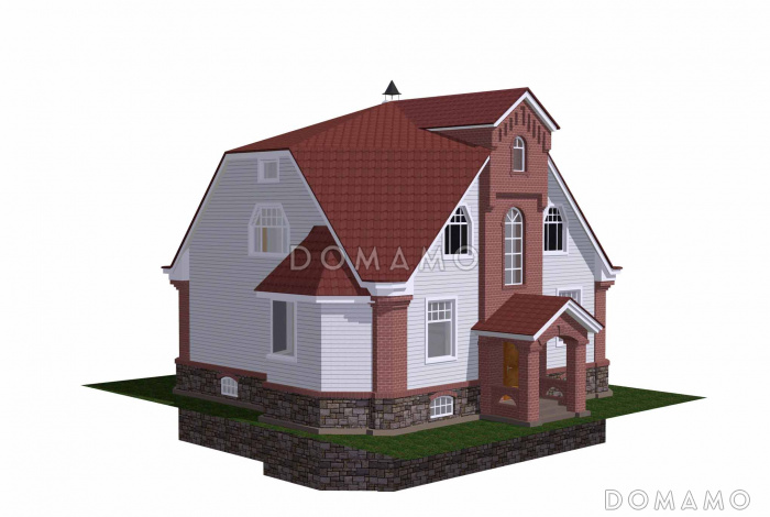 Проект трёхэтажного коттеджа с подвалом и зимним садом