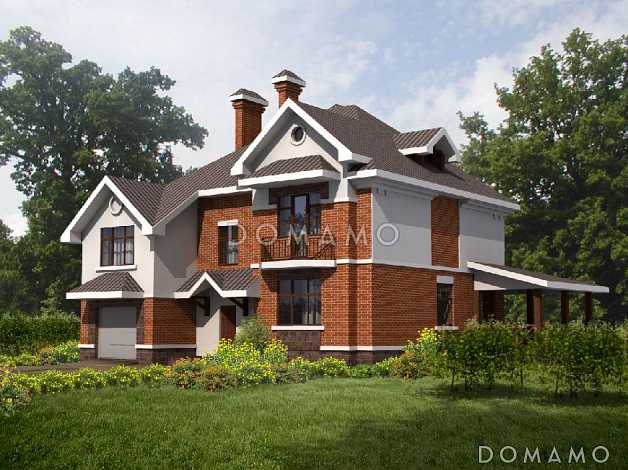 Проект кирпичного дома с мансардой